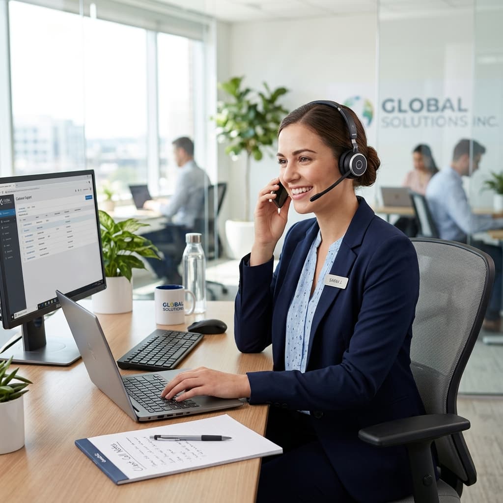 Customer service professionals collaborating